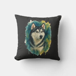 Coussin Esprit Husky Aquarelle Majesté