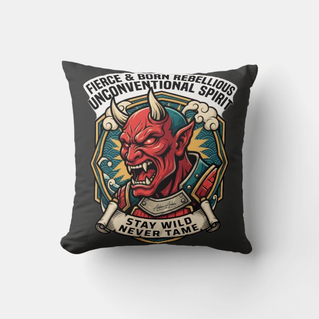 Coussin Esprit Indomptable et Rebelle de Naissance Non Con (Recto)
