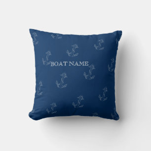 Coussin Esprit nautique Ancres Marine Bleu Tropical