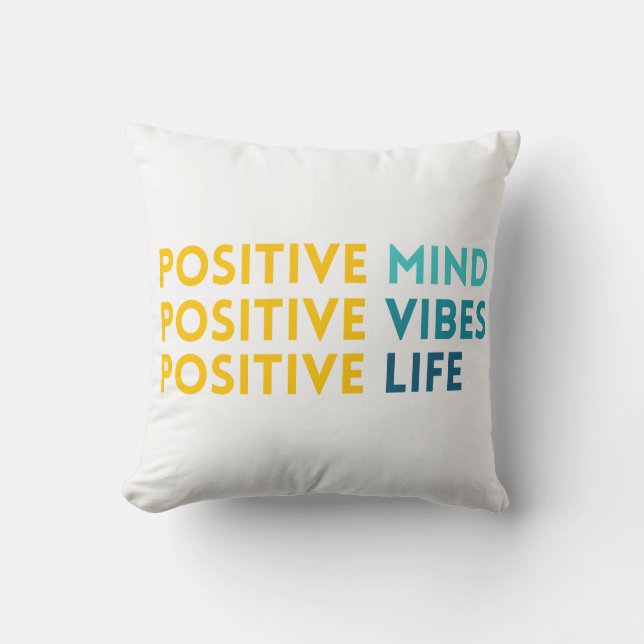 Coussin Esprit Positif, Vibes, Motivation De La Vie (Recto)