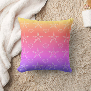 Coussin Esquisses Motif Starfish Seashell sur les couleurs