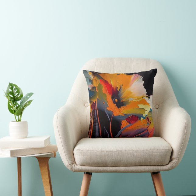 Coussin Essence du jardin – Expression florale abstraite (Chaise)