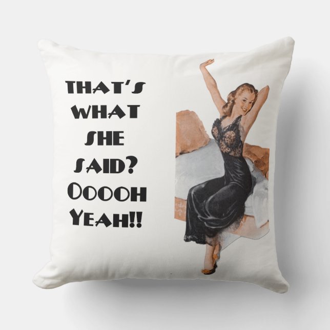 Coussin Est ce ce qui elle a dit le carreau vilain (Recto)