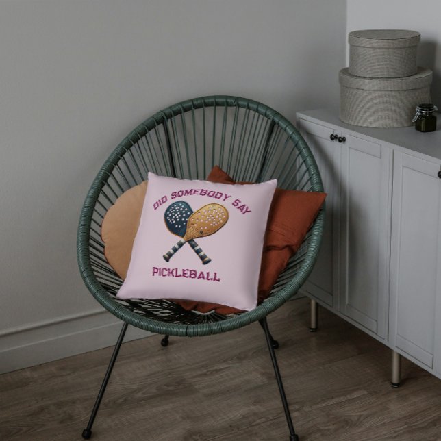 Coussin Est-ce que quelqu'un a dit Pickleball (Créateur téléchargé)