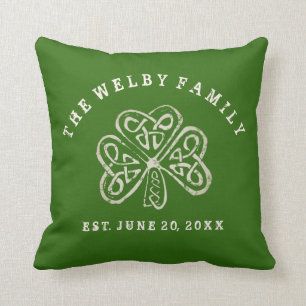 Coussin Est irlandais de famille de shamrock Artsy. Date