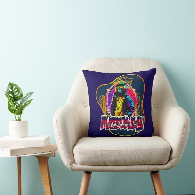 Coussin Estampa Graffiti Art Monkey Rap Hip Hop - Almofada (Chaise)