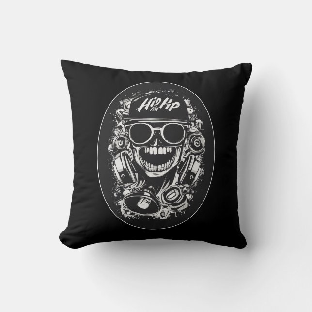 Coussin Estampa Hip Hop - Hip Hop Skull Vibes - Almofada (Recto)