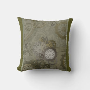 Coussin Estampunk vert olive