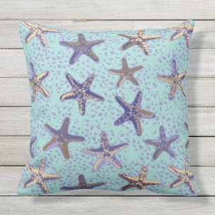 Coussin Estarfish dans l'oreiller à lancer Turquoise de sa