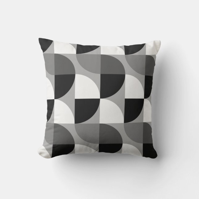 Coussin Esthétique Abstrait noir et blanc de milieu de siè (Recto)