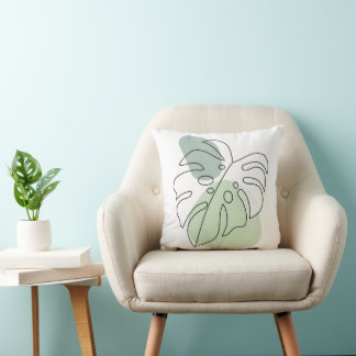 Coussin Esthétique botanique moderne