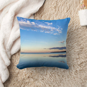 Coussin Esthétique Calme de Réflexion de l'Eau au Lever de