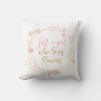 Coussin Esthétique Juste une fille qui aime les fleurs
