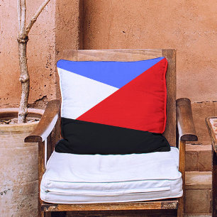 Coussin Esthétique moderne abstraite rouge bleu noir et bl
