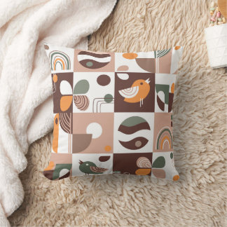 Coussin Esthétique rétro motif géométrique abstrait