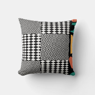 Coussin esthétique vintage motif abstrait