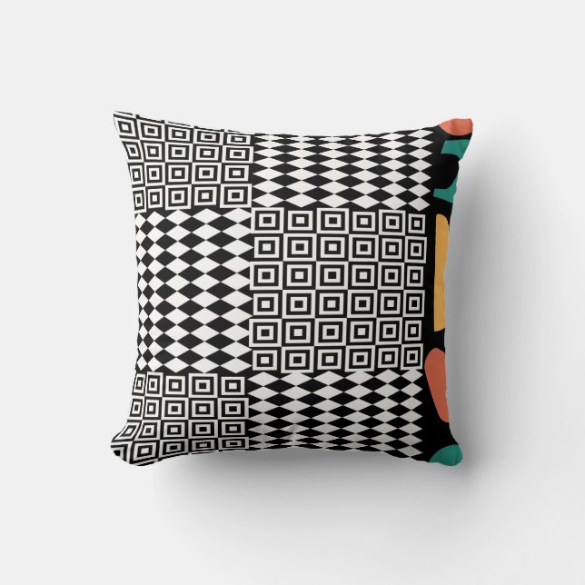 Coussin esthétique vintage motif abstrait (Recto)