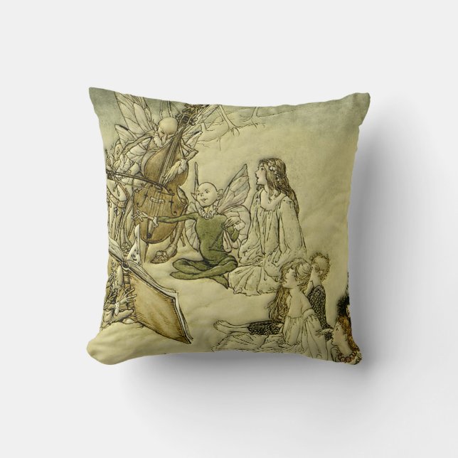 Coussin Et une chanson féerique - Arthur Rackham (Recto)