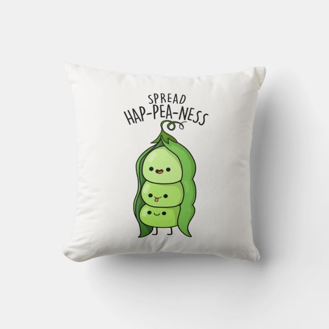 Coussin Étaler Hap-Pea-ness Funny Peas Pun (Recto)