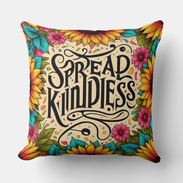 Coussin Étaler Kindness Inspirational Thaillow (Recto)