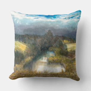 Coussin étang d'automne