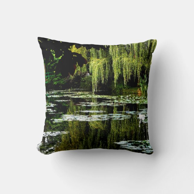 Coussin Étang de Lily avec saules de Monet, Giverny, Franc (Recto)
