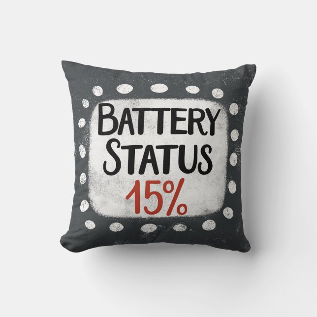 Coussin État de la batterie 15 % de l'oreiller de lancemen (Recto)