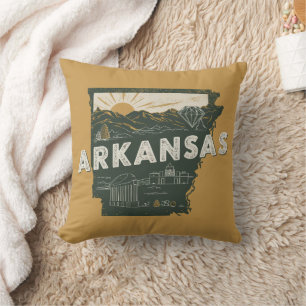 Coussin État de Retro Arkansas