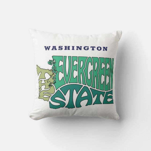Coussin État de Washington Pseuname Word Art (Recto)