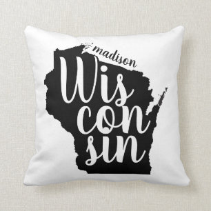 Coussin État et ville personnalisables du Wisconsin