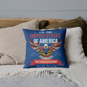 Coussin États-Unis 250e Anniversaire  1776-2026 Patriotiqu