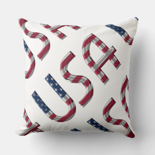 Coussin Etats-Unis Drapeau couleurs Typographie Souvenir