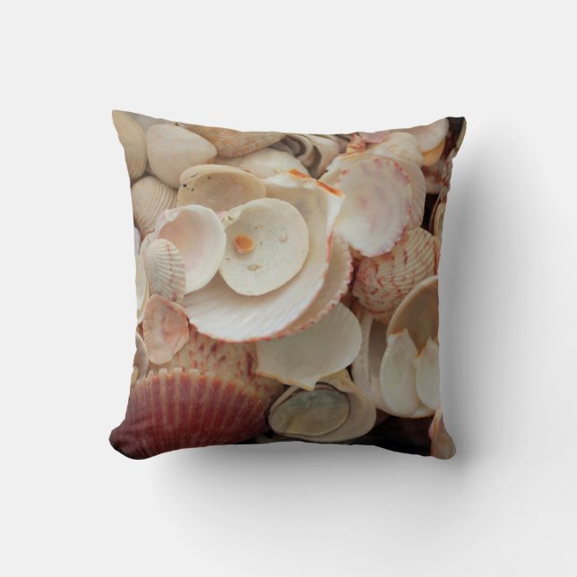 Coussin États-Unis, Floride. Gros plan de coquillages sur  (Recto)