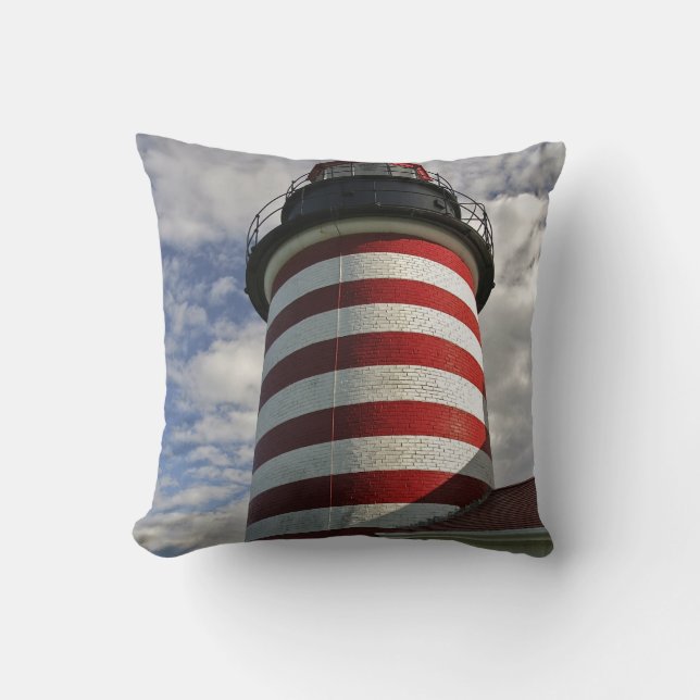Coussin États-Unis, Maine, Lubec. Phare de West Quoddy Hea (Recto)