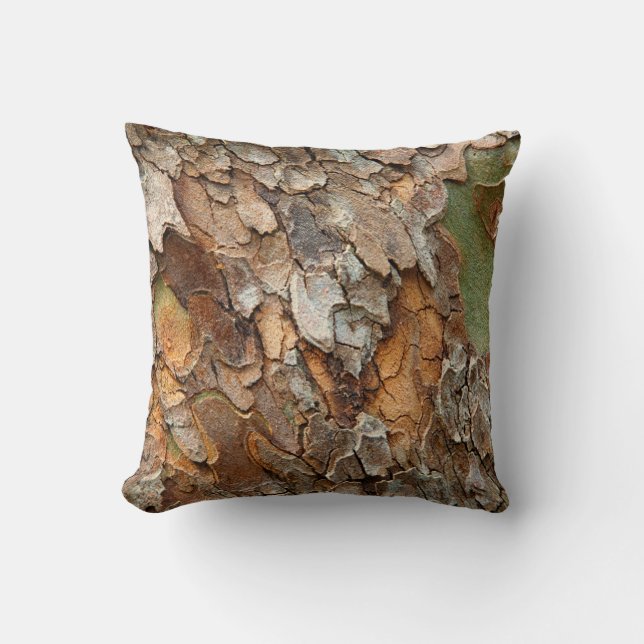 Coussin États-Unis, Tennessee, Gros plan de l'écorce d'un  (Recto)