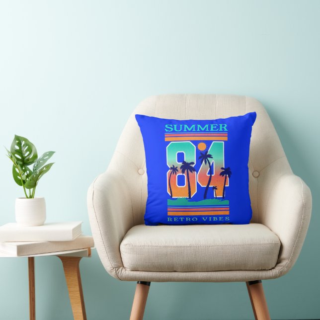 Coussin Été 1984 Retro Vibe Beach Thème (Chaise)