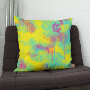 Coussin Été abstrait Colorful fun Aquarelle éclaboussures