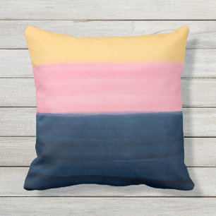 Coussin Été Bleu rose Jaune Taches Gris Peinture