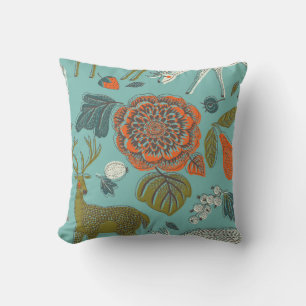 Coussin Eté Jardin Cerf Illustration transparente.