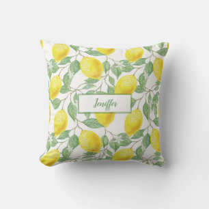 Coussin Été jaune citron doux.