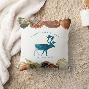 Coussin Été Noël Beach Seashell Deer