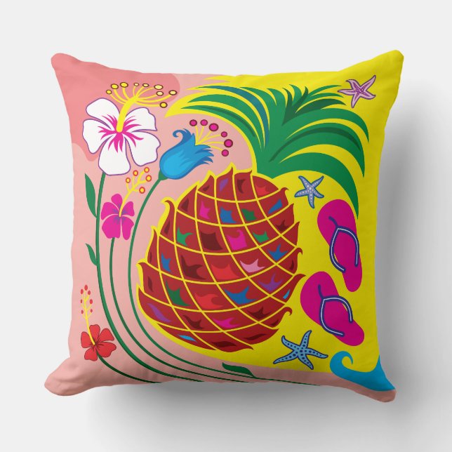 Coussin Été Tropical à l'Ananas (Recto)