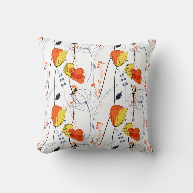 Coussin Été tropical | Belles fleurs jaunes Design (Recto)