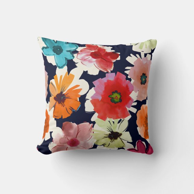 Coussin Été tropical | Fleurs colorées Design (Recto)