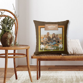 Coussin Été Tropical Photo Cadre Vacances Palmiers