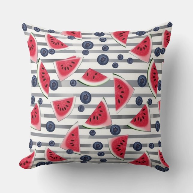 Coussin Eté Watermelon Stripes (Recto)
