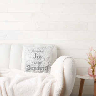 Coussin Étendre La Joie Comme Confetti Blanc