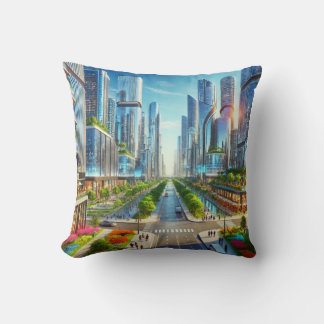 Coussin Eterity Metropolis - Cityscape futuriste