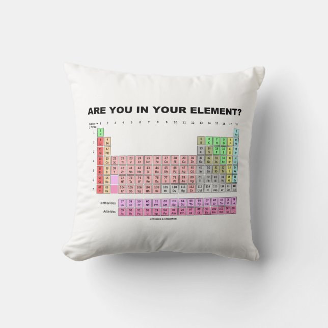 Coussin Êtes-vous dans votre élément ? Humour de tableau p (Recto)