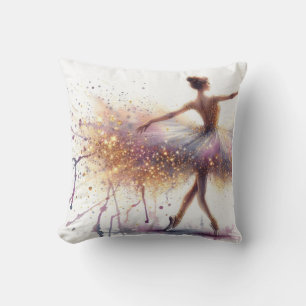 Coussin Ethereal Ballerina in Lavender and Gold Watercolor